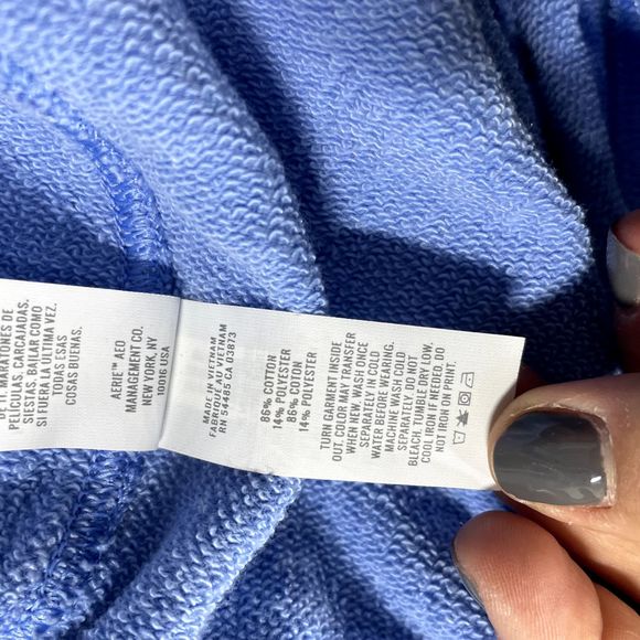 Aerie Sweatpants Women's Large Blue Weekend Kick-It High Waisted Flare Pants - Picture 8 of 8